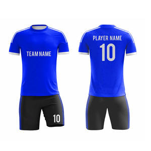 Uniforme de fútbol Deportivo de servicio OME para adultos, camisa azul hecha de poliéster y kit de uniforme de fútbol corto negro - Product Image 1