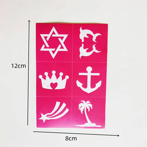 Kits de pintura facial para niños al por mayor, pegatinas de tatuaje de arte corporal temporal, plantillas de aerógrafo, molde de dibujo, plantilla de PP para festivales - Product Image 6