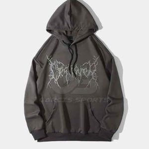 Pull à capuche en coton mélangé avec strass pour hommes à la mode avec design scintillant et style de mode urbaine décontracté - Product Image 1