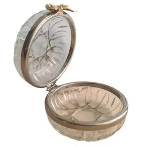 Boîte à bijoux en métal et verre, cadre doré, pour lunettes, montres et accessoires, boîte à bijoux en métal et verre faite à la main - Product Image 5