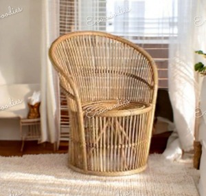 Chaise de salon en bambou, design élégant et écologique, fabriquée à la main, fauteuil en rotin durable pour l'intérieur et l'extérieur - Product Image 3