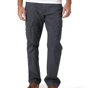 กางเกงคาร์โก้ลำลองสีเทาสำหรับผู้ชาย น้ำหนักเบา เป็นมิตรกับสิ่งแวดล้อม แห้งเร็ว ระบายอากาศได้ดี ผลิตจากโพลีเอสเตอร์/ผ้าฝ้ายแคนวาสแบบยั่งยืน เอวกลาง - Product Image 1