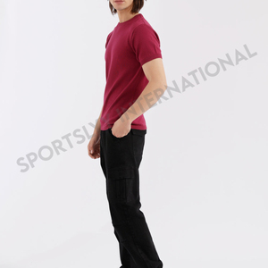T-shirt à col montant pour homme, de haute qualité, épais, 100% coton, coupe classique, personnalisable - Product Image 4