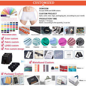 Calzoncillos bóxer de longitud media para hombre de mezcla de algodón suave OEM, ropa interior gris cómoda transpirable con logotipo personalizado - Product Image 3