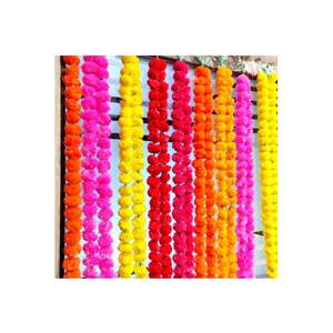 พวงมาลัยพลาสติกประดับดอกดาวเรืองสีทองเป็นมิตรกับสิ่งแวดล้อมสำหรับงานแต่งงานและตกแต่งบ้านตกแต่งตามเทศกาลปรับขนาดได้ - Product Image 1