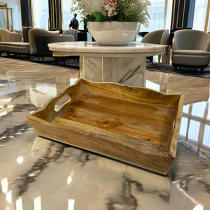 ถาดเสิร์ฟไม้มะม่วง งานฝีมืออินเดีย ดีไซน์หรูหรา เป็นมิตรต่อสิ่งแวดล้อม ผิวธรรมชาติ เหมาะสำหรับใช้ในโรงแรมและร้านอาหาร คุณภาพดี - Product Image 5