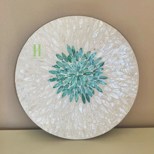 Wholesale Hot Selling Luxury Mother of Pearl Inlay Round <b>Placemats</b> <b>Table</b> Centerpieces Decorations OEM Design From Vietnam - Product Image 2