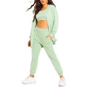 ชุดออกกำลังกายและโยคะ 3 ชิ้น ชุดวอร์มพลัสไซส์ ชุดวอร์มผู้หญิง ชุดวอร์มแบบกำหนดเอง ชุดออกกำลังกายในยิม ชุดฟิตเนส 2026 - Product Image 3