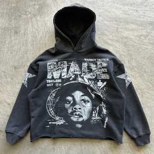 Alta calidad 500 Gsm hombres algodón grueso pesado francés Terry pulóver Sudadera con capucha personalizado de gran tamaño polar con hombro caído-para invierno - Product Image 5