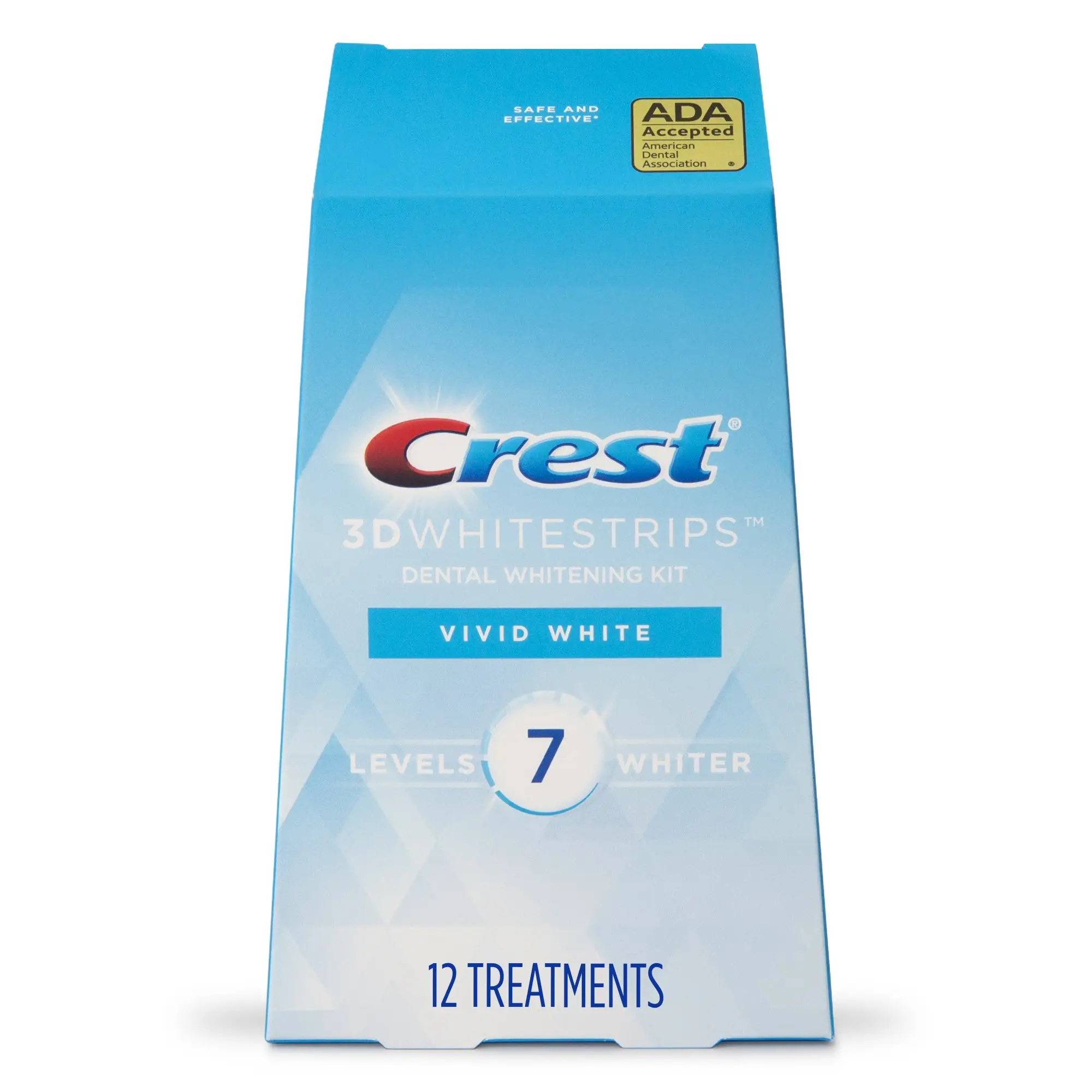 Crest 3D Whites trips Vivid White 1 Box 12 Beutel 24 Streifen Zahnweiß-Kit Crest Whites trips