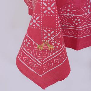 Nappe en coton indien faite à la main avec impression Dabu, taille personnalisée, motif floral lavable, idéale pour mariages, fêtes et hôtels - Product Image 6