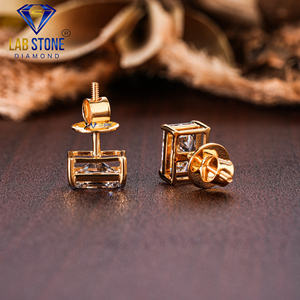3.85 TDW ต่างหูสตั๊ดเปล่งปลั่ง labgrown hpht/cvd เพชร VS1ความชัดเจนมาตรฐาน IGI ทอง18K พร้อมเครื่องประดับใส VS1 - Product Image 5
