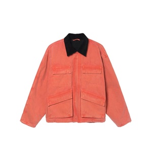 Veste de travail pour hommes Atelier personnalisé Veste de travail en toile utilitaire en coton sergé très résistante Veste en jean de travail à fermeture éclair en métal pour hommes - Product Image 1