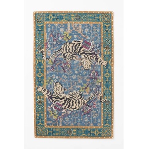 Agnes Handcrafted Tufted Wool-Viscose Blend Area <b>Rug</b> Eco-Friendly <b>Anti</b>-<b>Slip</b> Tiger Design Medium Pile for Warmth Various Sizes - Product Image 1