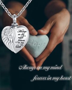 Collar de cremación de corazón de papá para cenizas, collar de urna de ala de Ángel, recuerdo conmemorativo, joyería grabada siempre encendida para siempre, tamaño personalizado - Product Image 4