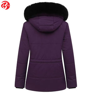 Meilleure vente femmes mode Parka veste XL taille chaud épaissir tissu détachable capuche coton matériau de remplissage approvisionnement en gros - Product Image 2