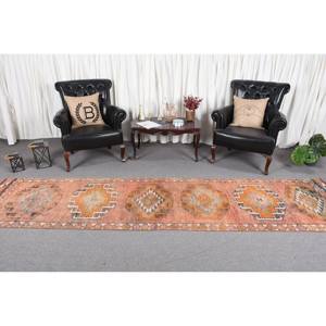 พรมตุรกีสีส้มเบจแนววินเทจ29 x 11.7ft ผืนใหญ่แบบคลาสสิกงานเย็บปะทรงสี่เหลี่ยมผืนผ้าน้ำยางขนสัตว์สำหรับห้องวัยรุ่น - Product Image 2