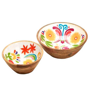 Bol de service en bois artisanal et ensemble d'ustensiles de cuisine finis naturels bol ménager de Restaurant de table pour la maison et le mariage - Product Image 1