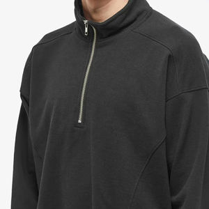 Sweat-shirt à demi-zip pour homme en tissu solide de qualité supérieure, vêtement décontracté, pull en polaire chaud, hiver, personnalisation de la marque, OEM, vente en gros - Product Image 4