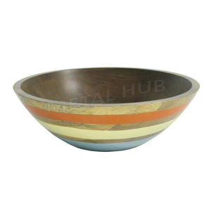 ชามสลัดและซุปทำจากไม้มะม่วงเป็นมิตรต่อสิ่งแวดล้อมชามผสมและผลไม้แบบยั่งยืนสำหรับงานปาร์ตี้ภาชนะเสิร์ฟสีเขียว - Product Image 2