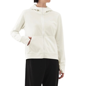 Sweat-shirt à capuche pour femme, fermeture éclair intégrale, en molleton de coton épais, avec logo et doublure, style décontracté, vente en gros, fabrication sur mesure - Product Image 1