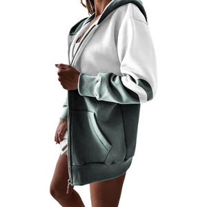 Sweats à capuche d'hiver pour femmes avec fermeture éclair personnalisée Fashion Wholesale Personnalisable Plain Blank Design - Product Image 1