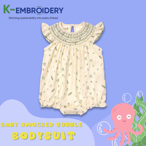 Beautiful Baby Girl Smocked Bubble Bodysuit ropa fruncida de alta calidad, vestidos de niñas, ropa para niños - Product Image 4