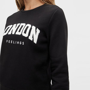 Sweat-shirt femme oversize teint uni unisexe coton sweats à capuche coréens sweats ras du cou vierges logo personnalisé hauts pullover - Product Image 4