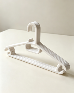 White PP Plastic Garment <b>Hanger</b> Anti Slip Clothes <b>Hanger</b> Hollow Shoulder <b>Hanger</b> for Wardrobe Closet-pack 20 - Product Image 2