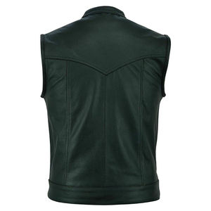 Venta al por mayor Chaleco de cuero de alta calidad para los hombres diseño personalizado de color de alta calidad Chaleco de cuero transpirable ropa al aire libre los hombres - Product Image 6