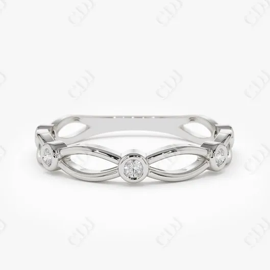 CDJ 14k 골드 베젤 설정 독특한 여성 웨딩 밴드 스태킹 다이아몬드 반지 사용자 정의 만든 럭셔리 패션 큰 다이아몬드 보석
