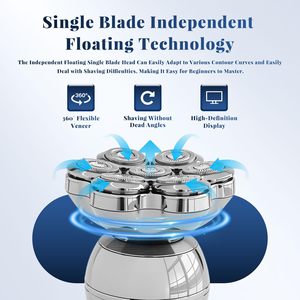 Afeitadora Eléctrica Inalámbrica para Hombre, Cabezal Rotatorio Recargable, Afeitadora Facial con Cuerpo Impermeable, Recortadora de Vello Lavable, Certificación IPX7 - Product Image 6