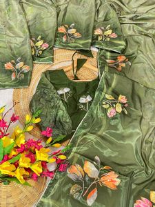 Royal Elegance Our Printed Juhi Silk Saree Contraste Color Hand Work Pallu Indian Women Best Selling Wedding Classic Party Wear - Product Image 6