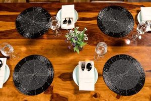 ที่รองจานลูกปัดทรงกลมทำด้วยมือสำหรับโต๊ะอาหารของตกแต่งคริสต์มาสงานเลี้ยงสังสรรค์ในครอบครัว - Product Image 4