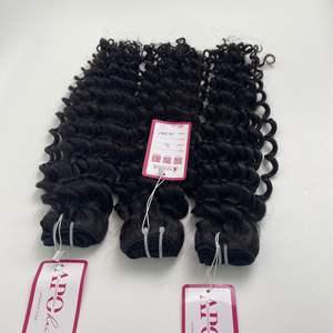 ผมต่อจากเรมียาว100% 22นิ้วสีธรรมชาติคลื่นลึกโมเดลผมมนุษย์สี1B - Product Image 5