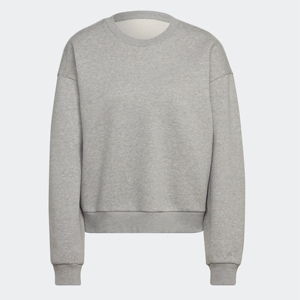 Sweat-shirt pour femme, coupe ample, col ras du cou, 80% coton, 20% Polyester recyclé, molleton côtelé, poignets et ourlet, gris moyen - Product Image 6