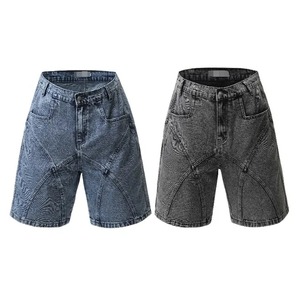 Custom <b>Vintage</b> Acid Wash Summer Denim <b>Shorts</b> for <b>Men</b> Wholesale Plus Size Streetwear Knee Length Plain Design - Product Image 3