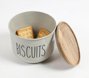 Boîte métallique typographique gris mat avec couvercle en bois Fabricant grossiste vente directe d'usine - Product Image 4