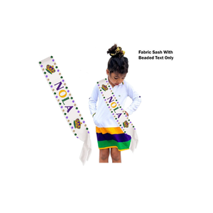 Banda de cuentas hecha a mano para niños de Mardi Gras con texto de cuentas de colores, perfecta para desfiles, disfraces, fiestas y celebraciones festivas - Product Image 2