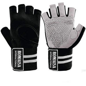 New Arrival Weight Lifting <b>Gloves</b> Leather Grip Gym Workout Bodybuilding <b>Fitness</b> <b>Gloves</b> With Wrist Wrap Cheapest Price - Product Image 2