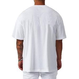 Camisetas de talla grande personalizables para hombre, parte inferior Flexible con hombros caídos, 100% algodón, OEM, cuello redondo, camiseta Lose Fit - Product Image 4