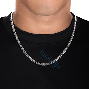 Cadena de eslabones cubanos de 6MM de Plata de Ley 925, collar fino de moissanita Hiphop para mujeres y hombres - Product Image 1
