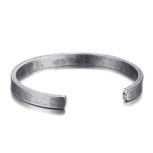 Bracelet pour hommes en acier inoxydable moderne à la mode manchette en argent bracelets de mode conception ouverte - Product Image 2