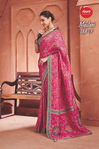 โดลาวิสโคส่าหรีแท้สวยสง่าพร้อมพิมพ์ตำแหน่งที่ซับซ้อนผ้านุ่มน้ำหนักเบาออกแบบให้เข้ากับงานปาร์ตี้และส่าหรี - Product Image 5