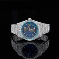 Montre de luxe pour homme en moissanite de qualité supérieure, montre automatique plaquée or 18 carats, verre saphir, étanche, montre-bracelet de créateur