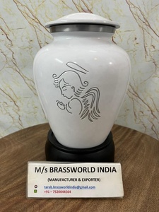 Urna de cremación de Metal blanco Ángel hecha a mano de la mejor calidad, precio al por mayor para cenizas humanas, suministros funerarios - Product Image 4