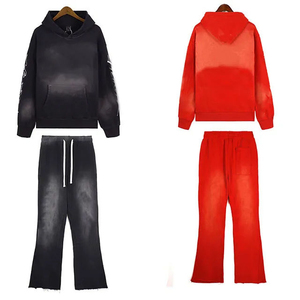 Nouveau meilleur hommes ensembles de survêtement strass personnalisation Logo côté lavage pull à capuche survêtement pour unisexe Flayer Pent - Product Image 2