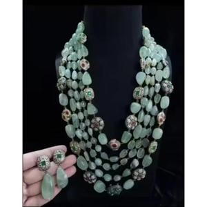 สร้อยคอมาลาห้าชั้น ทำมือ ผลิตภัณฑ์ขายส่ง ลูกปัดแก้วคุณภาพสูงหลากสี ลูกปัดโบราณสไตล์อินเดีย - Product Image 3