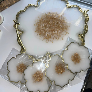 Bandeja Decorativa de Resina de Alta Calidad, Modelo Hecho a Mano con Diseño Personalizable para Fiestas, Festivales y Eventos - Pulida - Product Image 1