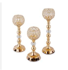 Bougeoirs en métal cristal personnalisés décoratifs pour la maison pot de bougie fait à la main bougeoir creux en métal - Product Image 2